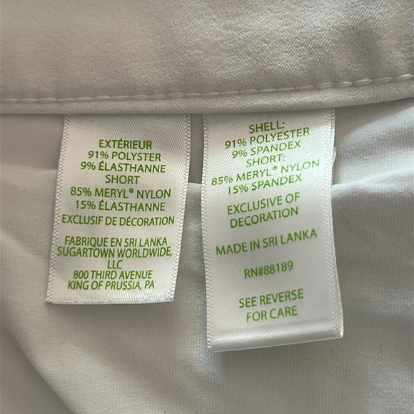 Women’s Lilly Pulitzer Luxletic White Polyester Spandex Athletic Skort Size 8 - Picture 7 of 7